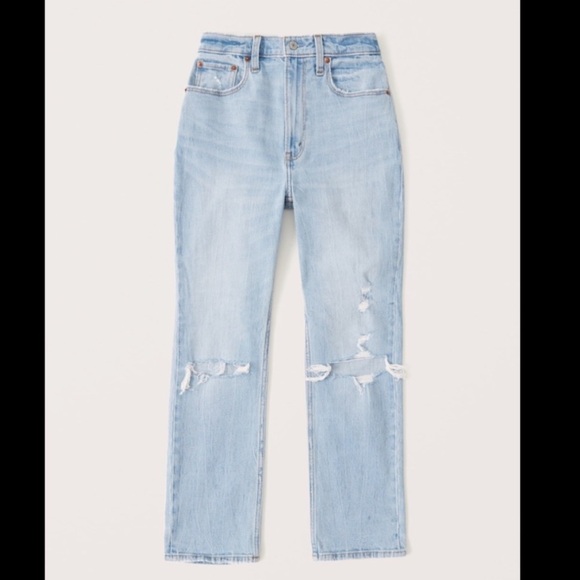 Abercrombie & Fitch Curve Love Ultra High Rise Ankle Straight Jeans - Picture 2 of 12